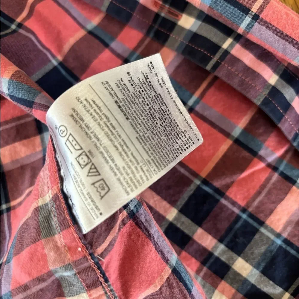 Banana Republic Pink and Blue Plaid Shirt